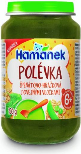 3x HAMÁNEK Polévka špenátovo-hrášková s ovesnými vločkami 190 g - obrázek 2