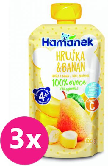 3x HAMÁNEK Hruška & banán 100 g - obrázek 1