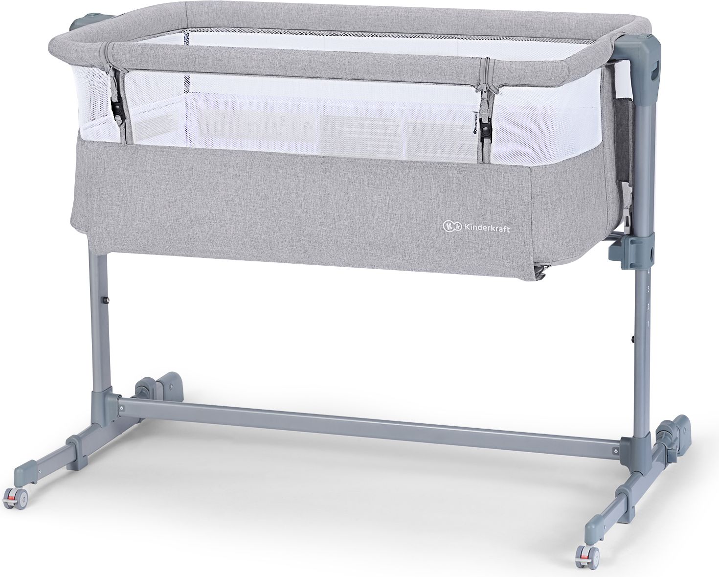 KINDERKRAFT Postýlka dětská polohovatelná Neste Air Grey - obrázek 1