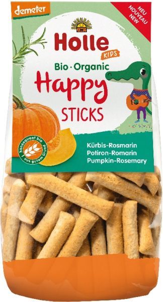6x HOLLE Dětské Bio Happy tyčinky dýně-rozmarýn, 100 g (3+) - obrázek 2