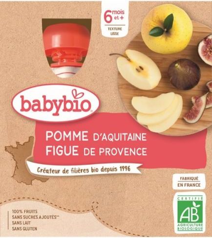 3x BABYBIO Jablko fík 4x90 g – ovocný příkrm - obrázek 2