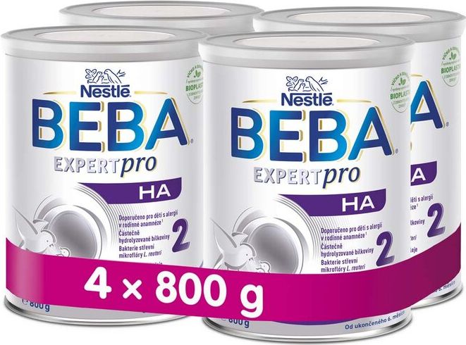 4x BEBA EXPERTpro HA 2, 800 g - Pokračovací kojenecké mléko - obrázek 1