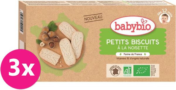 3x BABYBIO Sušenky s lískovými oříšky 160 g - obrázek 1
