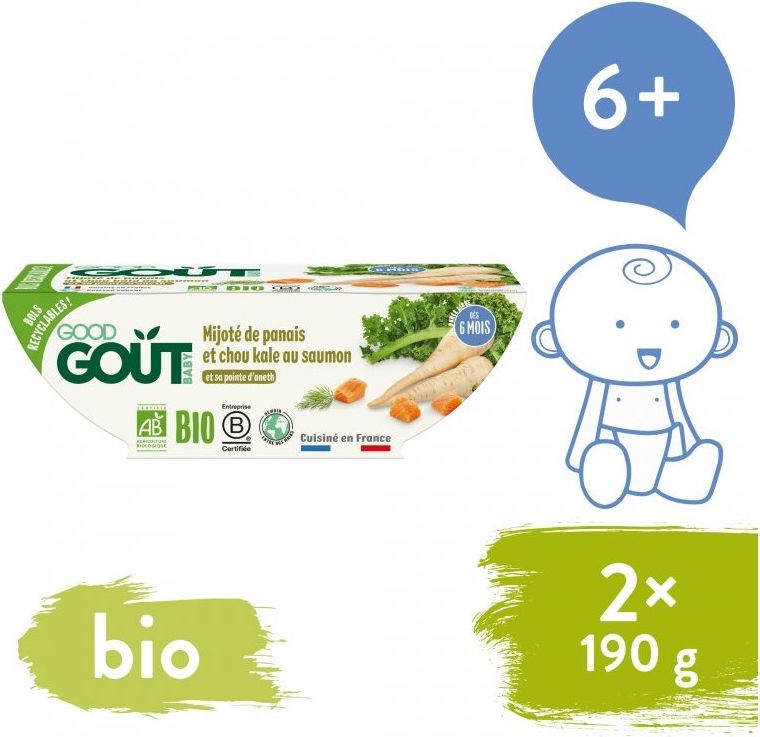 2x GOOD GOUT BIO Losos s kapustou a pastinákem 190 g - obrázek 2