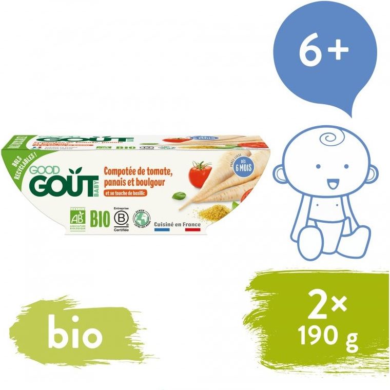 2x GOOD GOUT BIO Rajčátka s pastinákem a bulgurem 190 g - obrázek 2