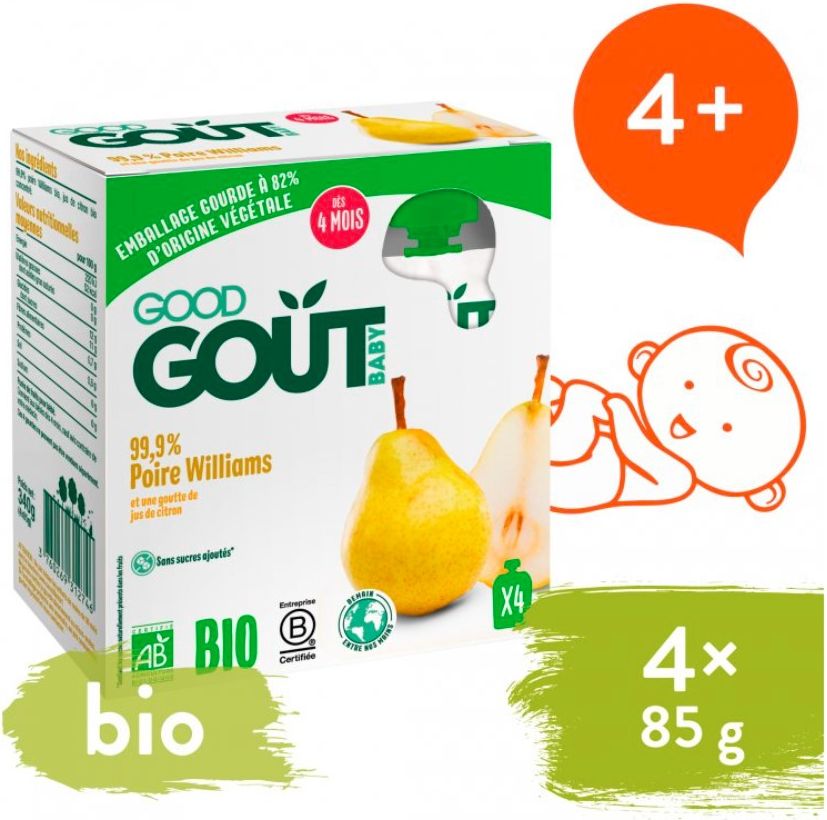 Good Gout BIO Hruška 4 x 85g - obrázek 2