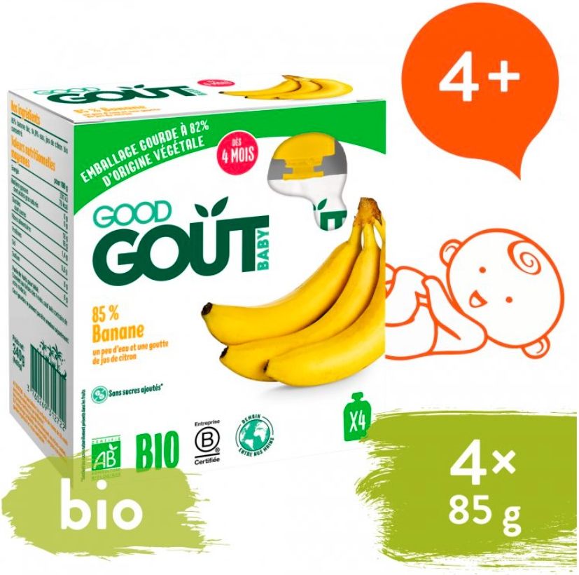 Good Gout BIO Banán 4 x 85g - obrázek 2