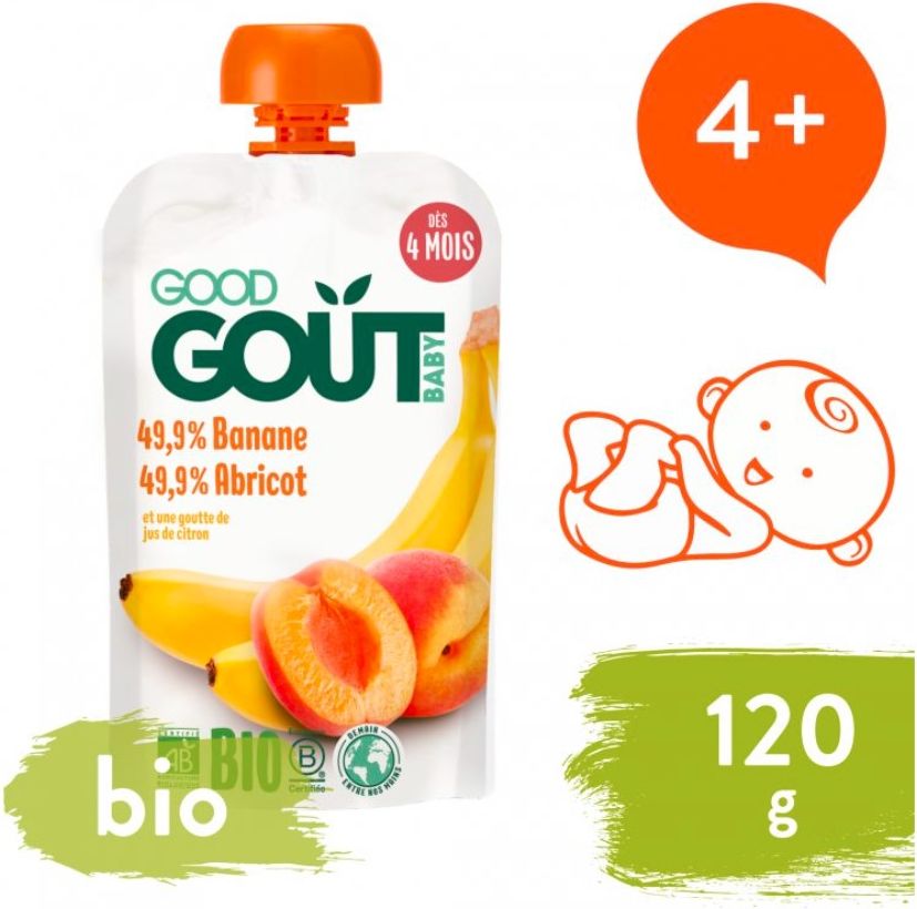 GOOD GOUT BIO Meruňka s banánem 120 g - obrázek 2