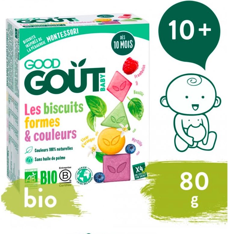 GOOD GOUT BIO Sušenky barvy & tvary 80 g - obrázek 2