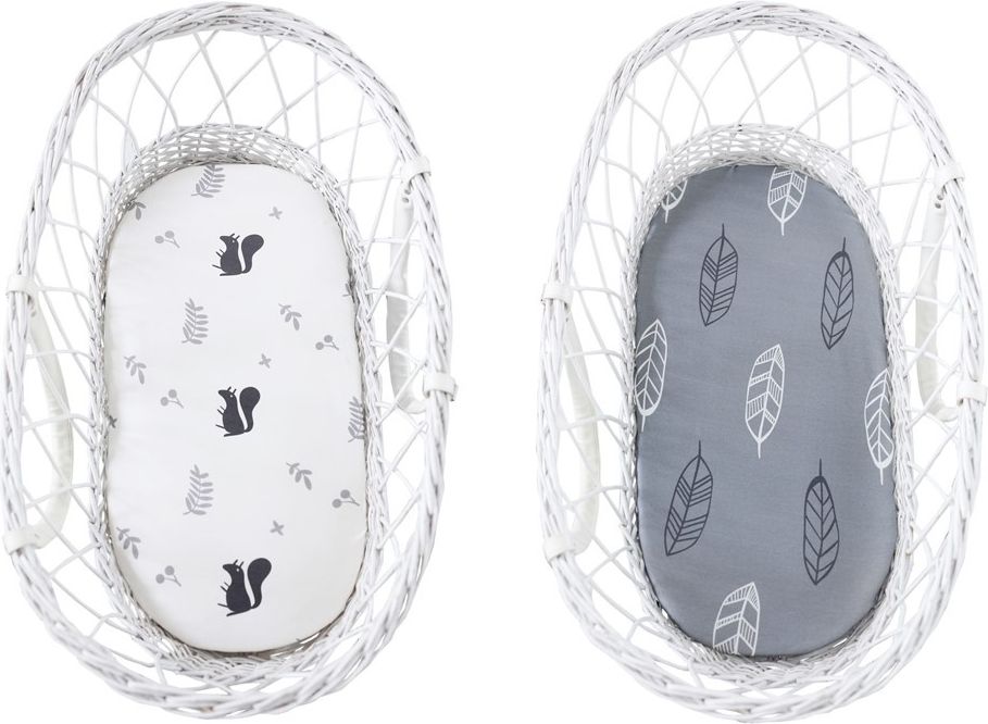 SLEEPEE Prostěradlo We Care do kočárku, košíku a kolébky veverky/pírka - obrázek 1