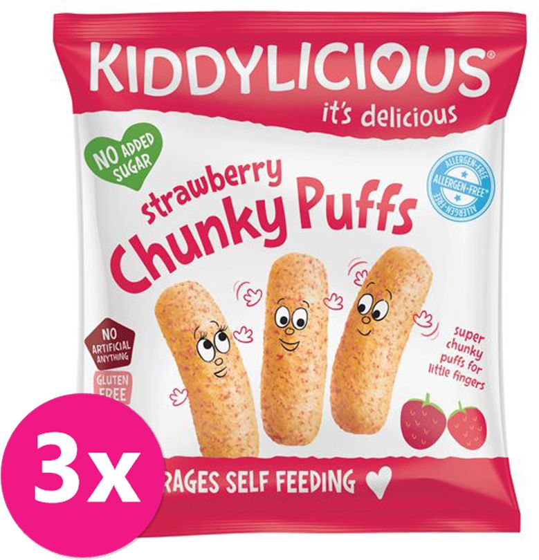 3x KIDDYLICIOUS Křupky - Jahoda 12g - obrázek 1