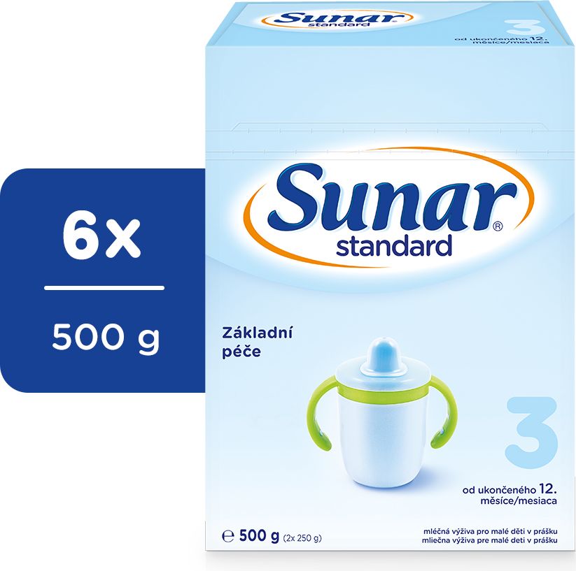 6x SUNAR Standard 3 batolecí mléko 500 g - obrázek 1