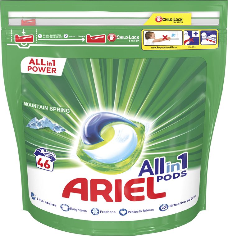 ARIEL All-In-1 PODs Kapsle na praní Mountain Spring, 46 praní - obrázek 1