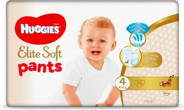 HUGGIES Elite Soft Pants jednorázové pleny vel. 4, 56 ks - obrázek 1