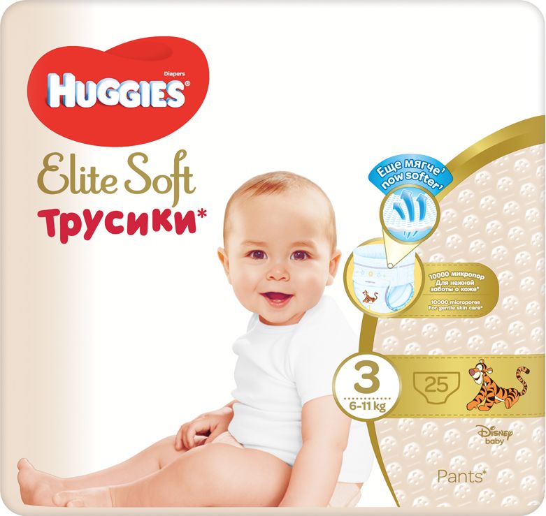 HUGGIES Elite Soft Pants jednorázové pleny vel. 3, 25 ks - obrázek 1
