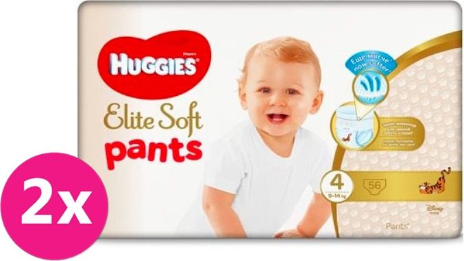 2x HUGGIES Elite Soft Pants jednorázové pleny vel. 4, 56 ks - obrázek 1