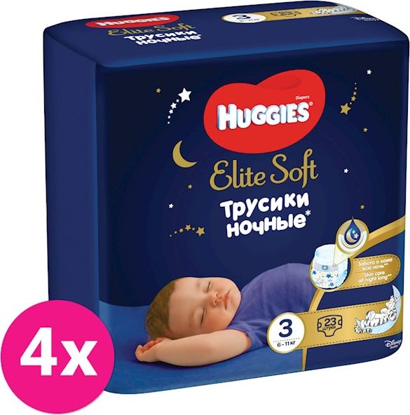 4x HUGGIES Elite Soft Pants OVN jednorázové pleny vel. 3, 23 ks - obrázek 1