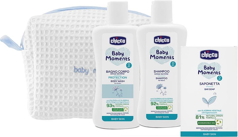 CHICCO Kapsička kosmetická na zip Baby Moments modrá - obrázek 1
