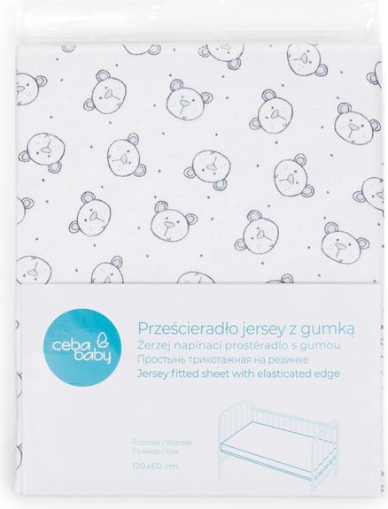 CEBA Prostěradlo žerzej napínací s gumou 120x60 Teddy Bear - obrázek 2