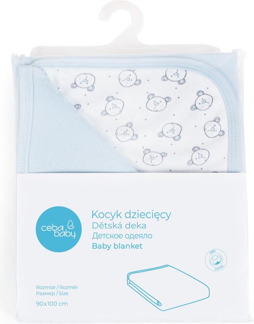 CEBA Deka dětská 90x100 Blue + Teddy Bear - obrázek 2