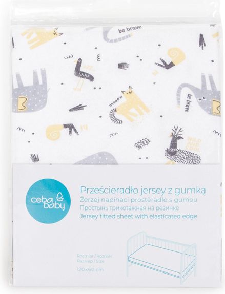 CEBA Prostěradlo žerzej napínací s gumou 120x60 Elephant - obrázek 2