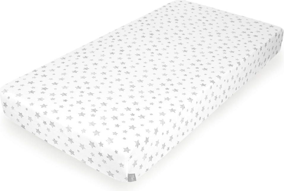 CEBA Prostěradlo Žerzej napínací s gumou 120 x 60 Grey Stars - obrázek 1