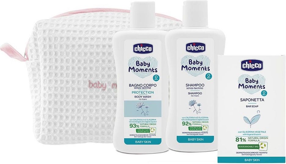CHICCO Kapsička kosmetická na zip Baby Moments růžová - obrázek 1