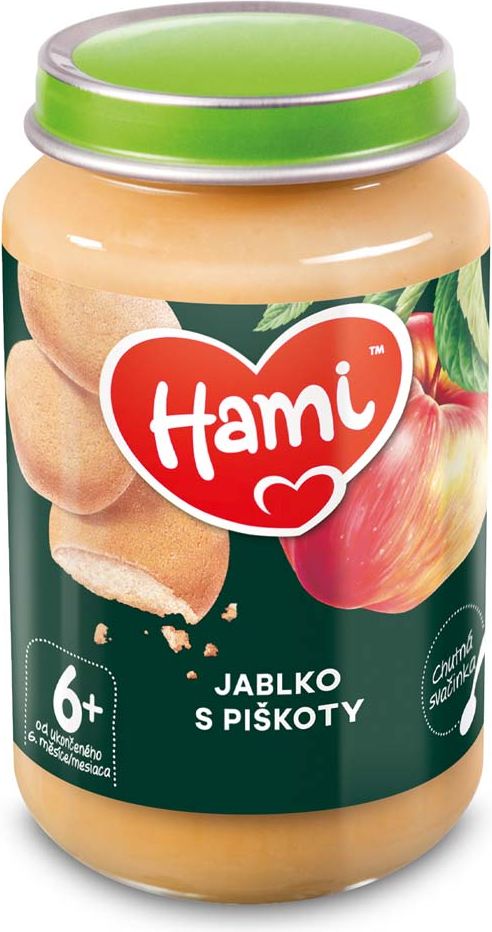 6x HAMI Ovocnoobilný příkrm Jablko s piškoty 190 g, 6+ - obrázek 2