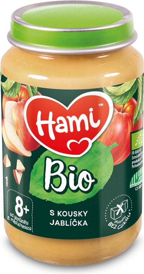6x HAMI BIO Ovocný příkrm S kousky jablíčka 190 g, 8+ - obrázek 2