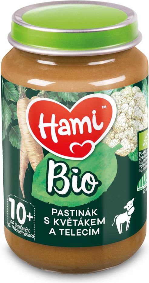 6x HAMI BIO Masozeleninový příkrm Pastinák s květákem a telecím 190 g, 10+ - obrázek 2