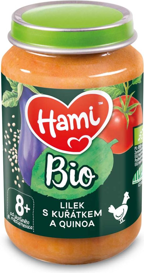 HAMI BIO Masozeleninový příkrm Lilek s kuřátkem a quinoa 190 g, 8+ - obrázek 1