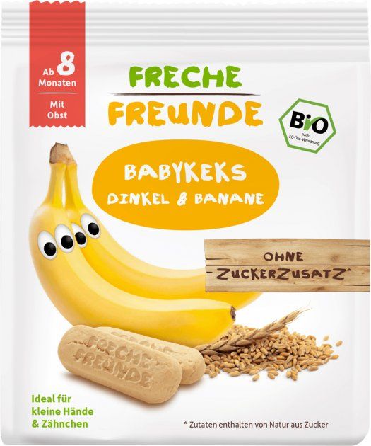 FRECHE FREUNDE BIO Sušenky Špalda a banán 8 m, 100 g - obrázek 1