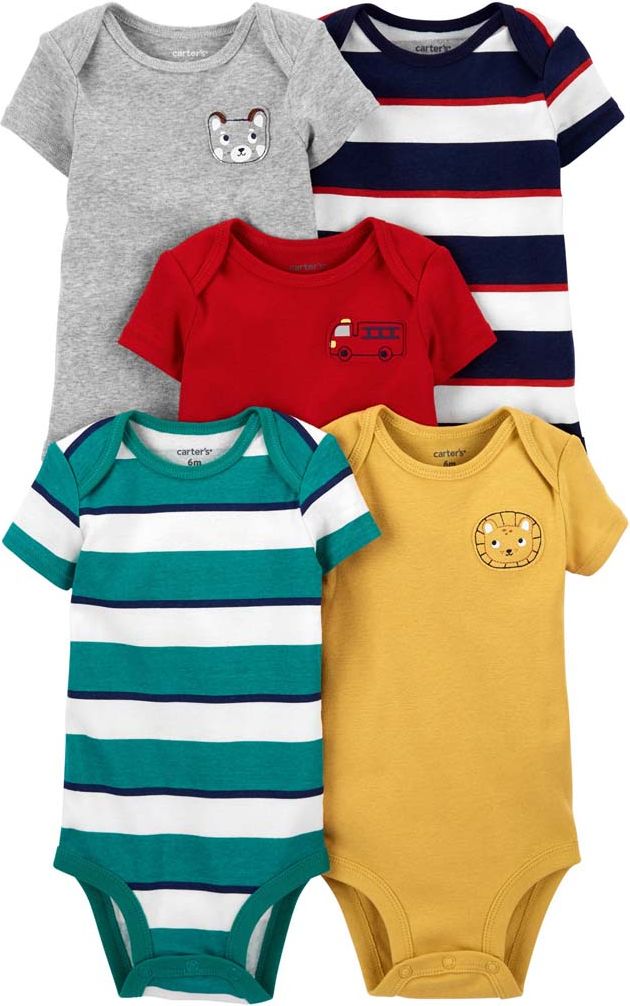 CARTER'S Body krátký rukáv Stripe chlapec LBB 5ks NB - obrázek 1
