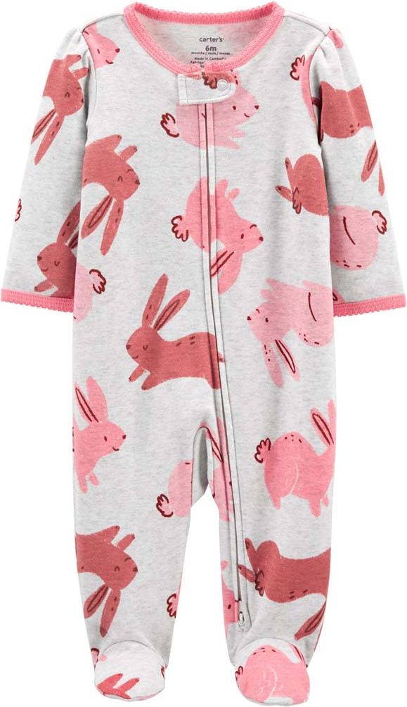 CARTER'S Overal zip oboustranný Grey Bunny dívka 3m - obrázek 1