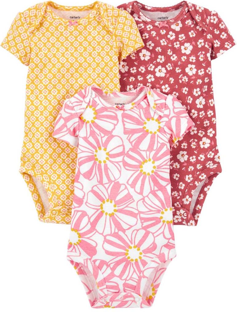 CARTER'S Body krátký rukáv Pinkyellow dívka LBB 3ks 9m - obrázek 1