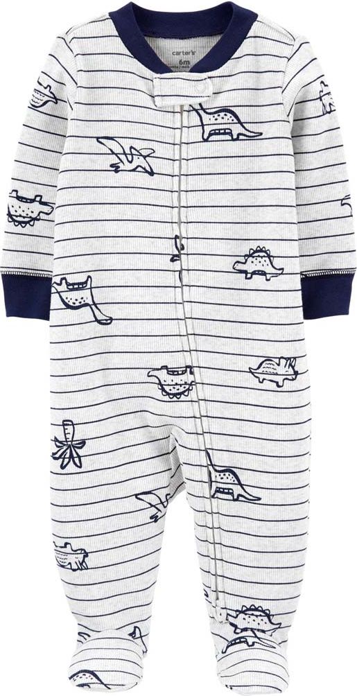 CARTER'S Overal zip oboustranný Grey Dino chlapec 3m - obrázek 1