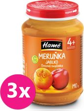 3x HAMÉ Příkrm ovocný Meruňka 190 g 4+ - obrázek 1