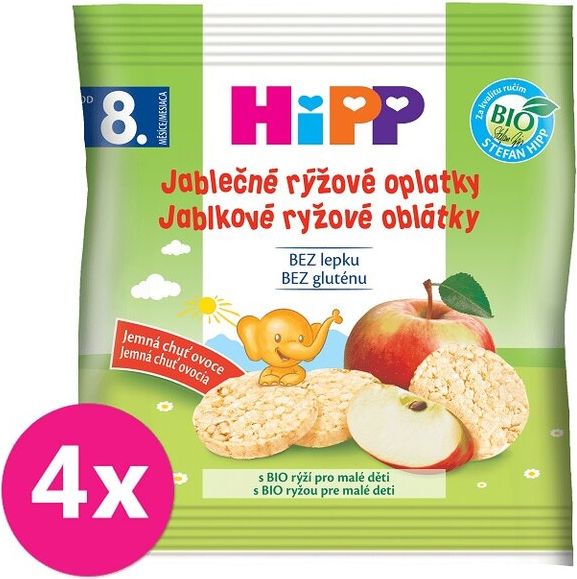 4x HIPP BIO Oplatky dětské rýžové jablkové 30g - obrázek 1