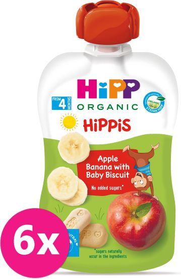 6x HiPP BIO Jablko-Banán-Baby sušenky od uk. 4.-6. měsíce - obrázek 1