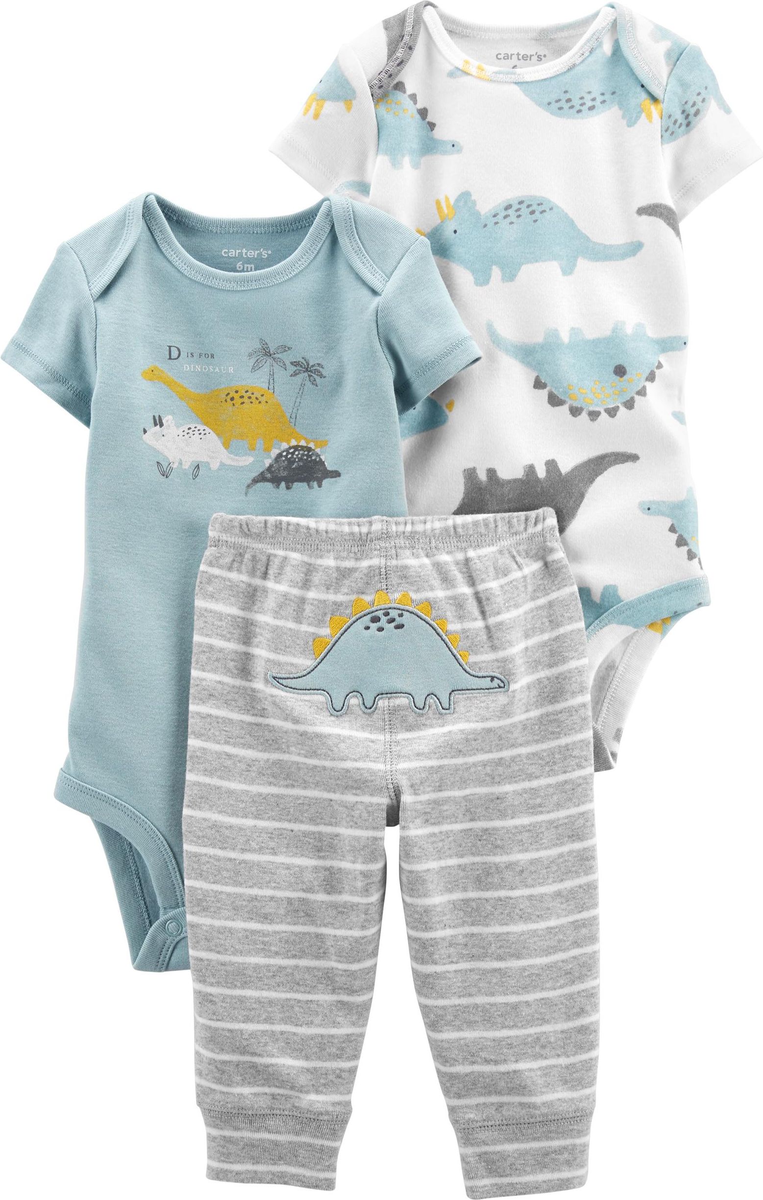 CARTER'S Set 3dílný body kr. rukáv 2ks, tepláky Blue Dino chlapec LBB 6m, vel. 68 - obrázek 1
