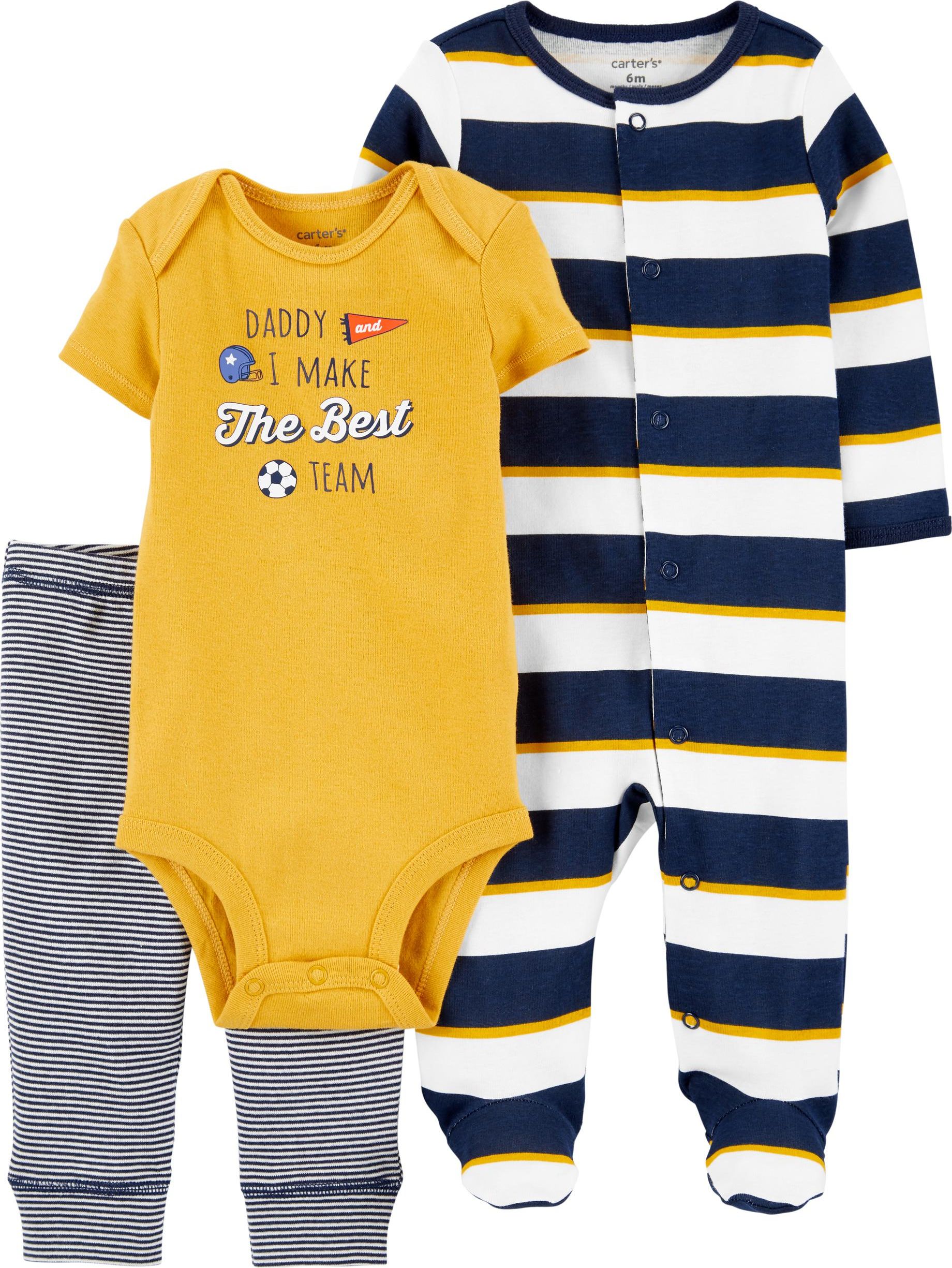 CARTER'S Set 3dílný overal, body kr. rukáv, tepláky Daddy chlapec LBB PRE, vel. 46 - obrázek 1