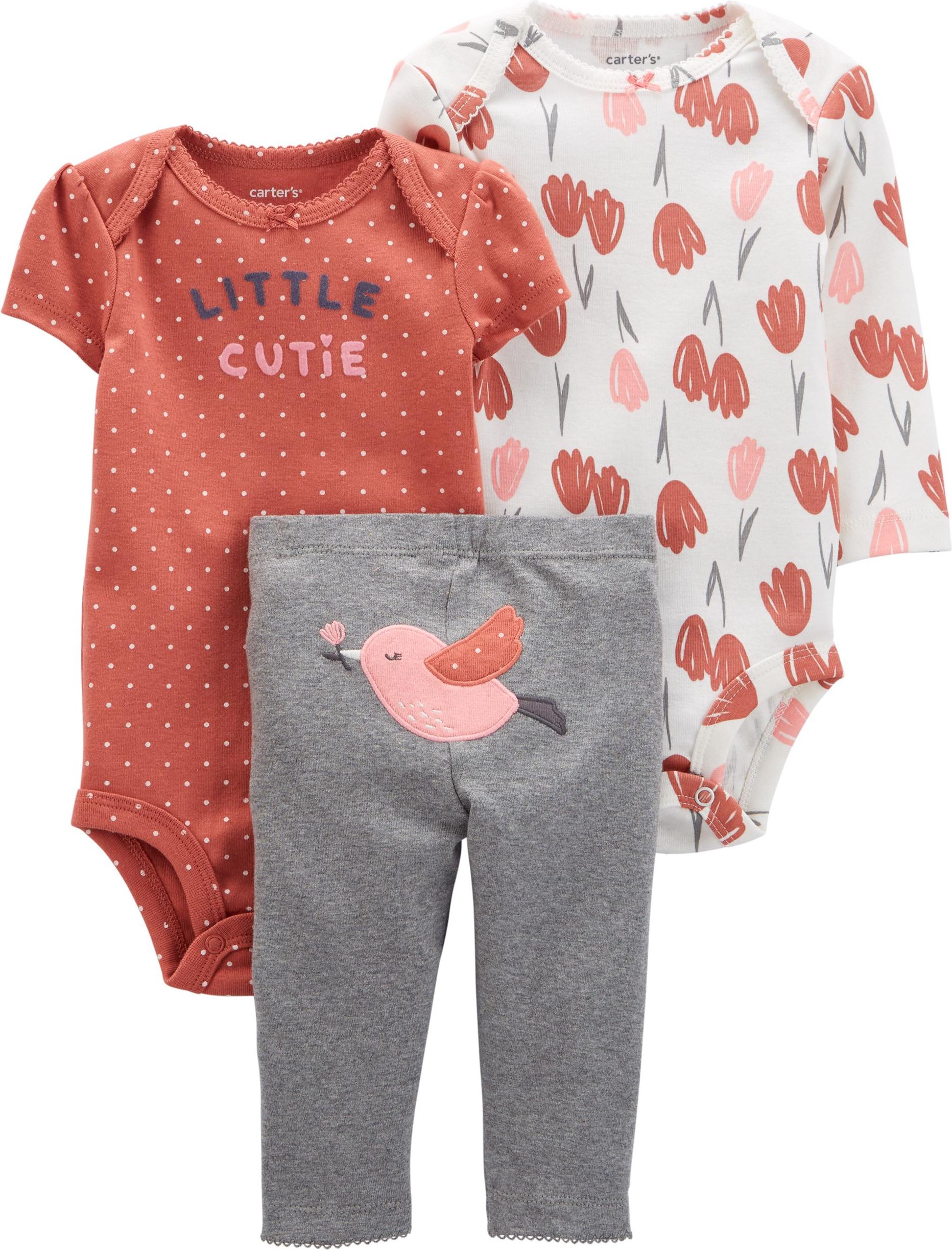 CARTER'S Set 3dílný body kr. rukáv, body dl. rukáv, tepláky Cutie dívka LBB 3m, vel. 62 - obrázek 1