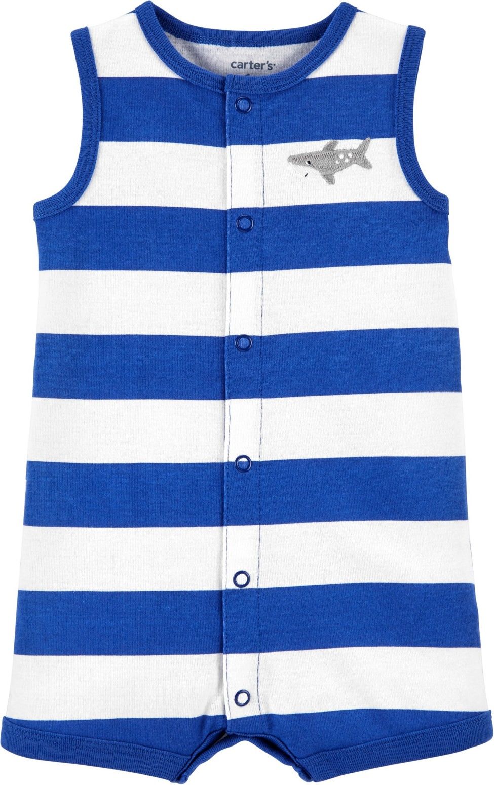 CARTER'S Overal letní Blue Stripe Shark chlapec 6 m, vel. 68 - obrázek 1