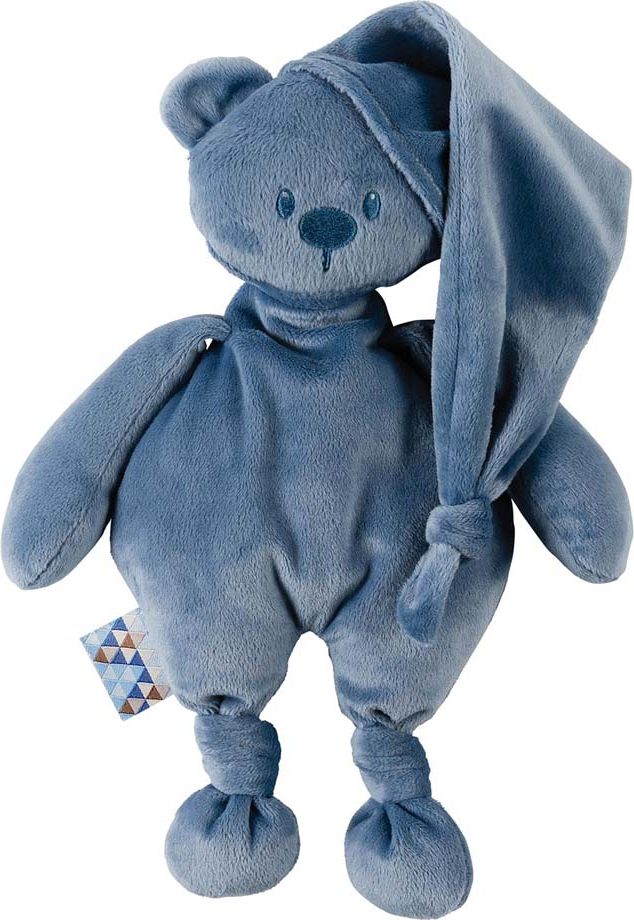 NATTOU Hračka plyšová medvídek Lapidou 100% recycled dark blue 36cm - obrázek 1