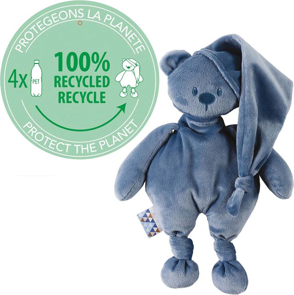 NATTOU Hračka plyšová medvídek Lapidou 100% recycled dark blue 36cm - obrázek 2