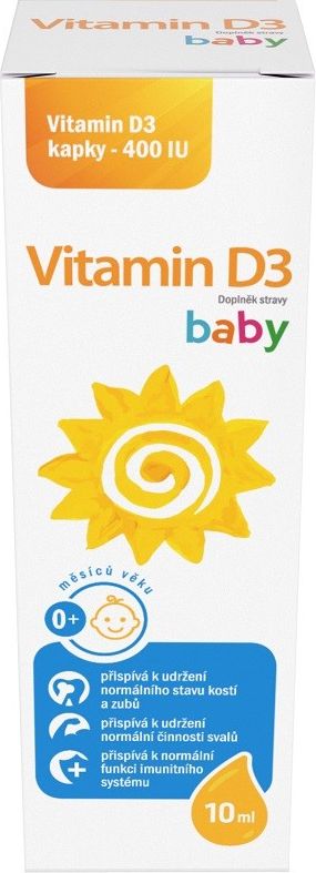 Sirowa Vitamin D3 baby 400IU kapky 10ml - obrázek 1
