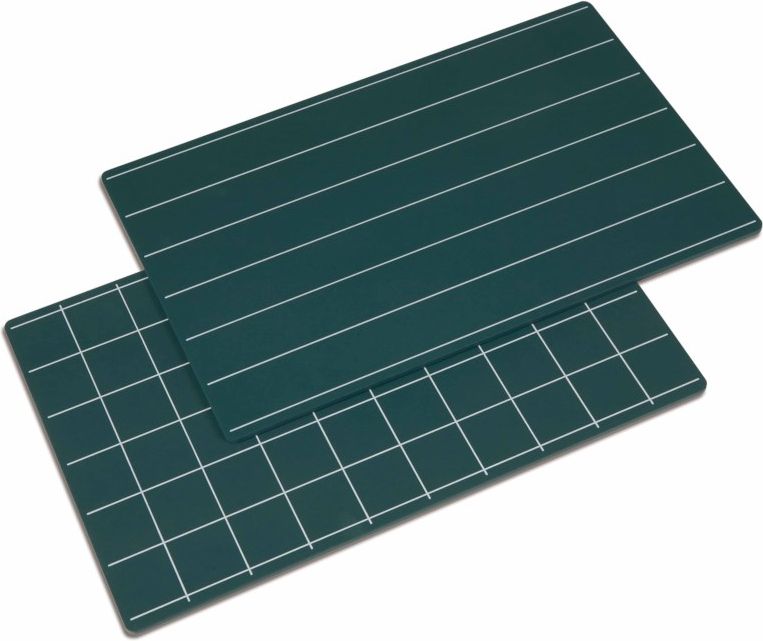Nienhuis Montessori Greenboards With Lines And Squares: Set Of 2 - obrázek 1