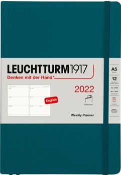 Týdenní plánovací diář Leuchtturm Medium (A5) 2022, Softcover, Pacific Green, English - obrázek 1