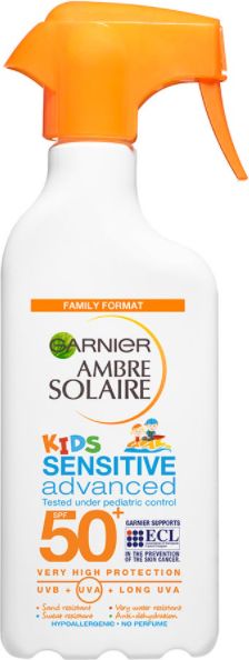 Garnier Ambre Solaire sprej na opalování Sensitive OF50 pro děti 300 ml - obrázek 1
