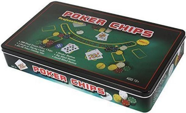 Sestava pro poker black jack 300 kusu žetonů + karty a plátno - obrázek 1